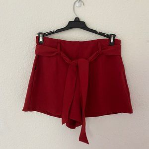Red Belted Shorts